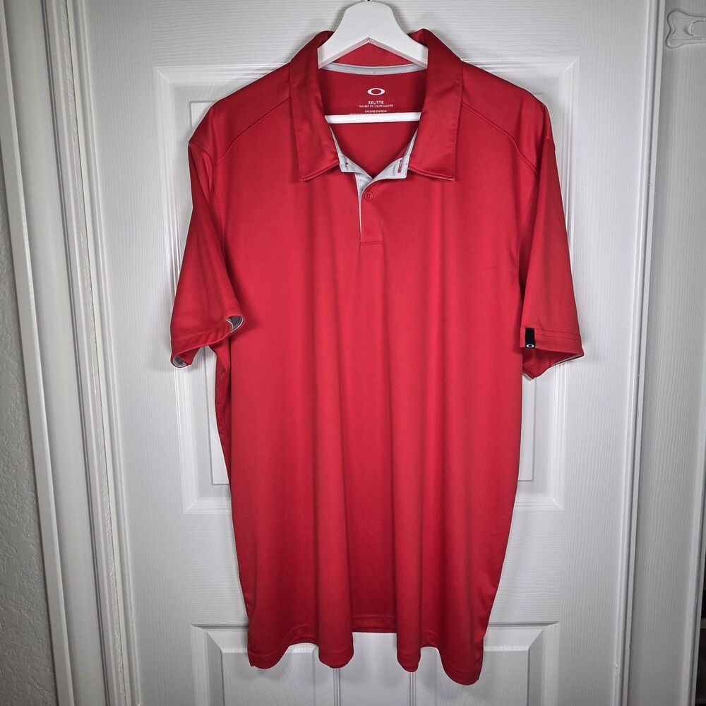 Oakley Red Golf Shirt Polo Mens Size 2XL Casual Short Sleeve